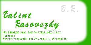 balint rasovszky business card